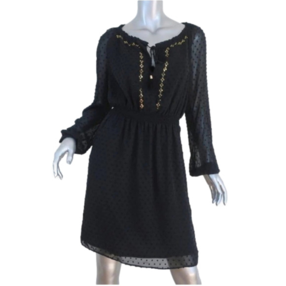 Altuzarra x Target Black Gold Sequin Swiss Dot Dress 2 Boho Bohemian Party - Picture 1 of 13
